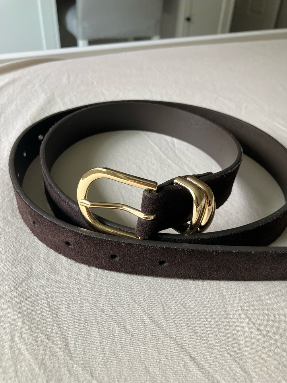 J.Crew Factory Double-Keeper Genuine Leather Belt – Brown – M/L